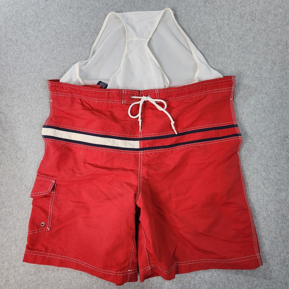 Tommy Hilfiger Flag Shorts Mens L 40x8 Red Board Shorts Swim Trunks Mesh Lined - Picture 4 of 16